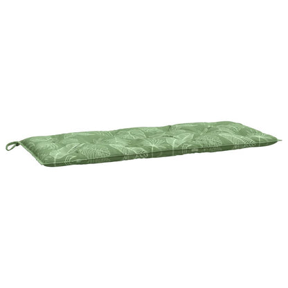 Cuscino Panca Giardino con Motivo a Foglie 120x50x7 cm Tessuto - homemem39