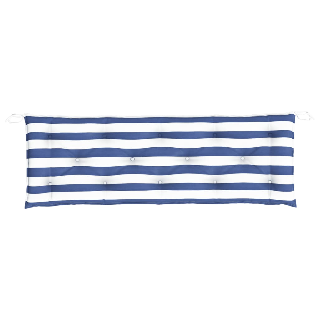 Cuscino per Panca Bianco e Blu 150x50x7 cm in Tessuto Oxford - homemem39