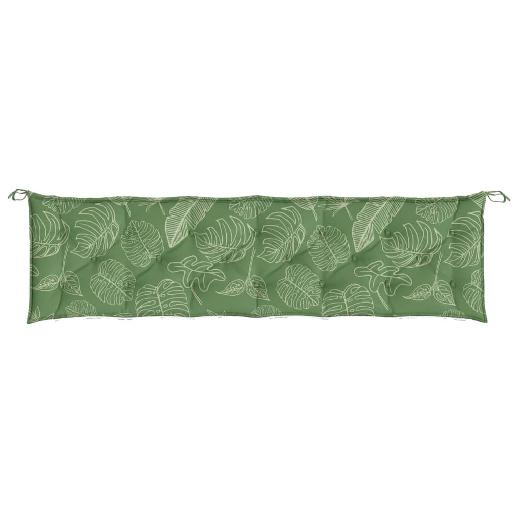 Cuscino Panca da Giardino Motivo a Foglie 200x50x7 cm Tessuto - homemem39