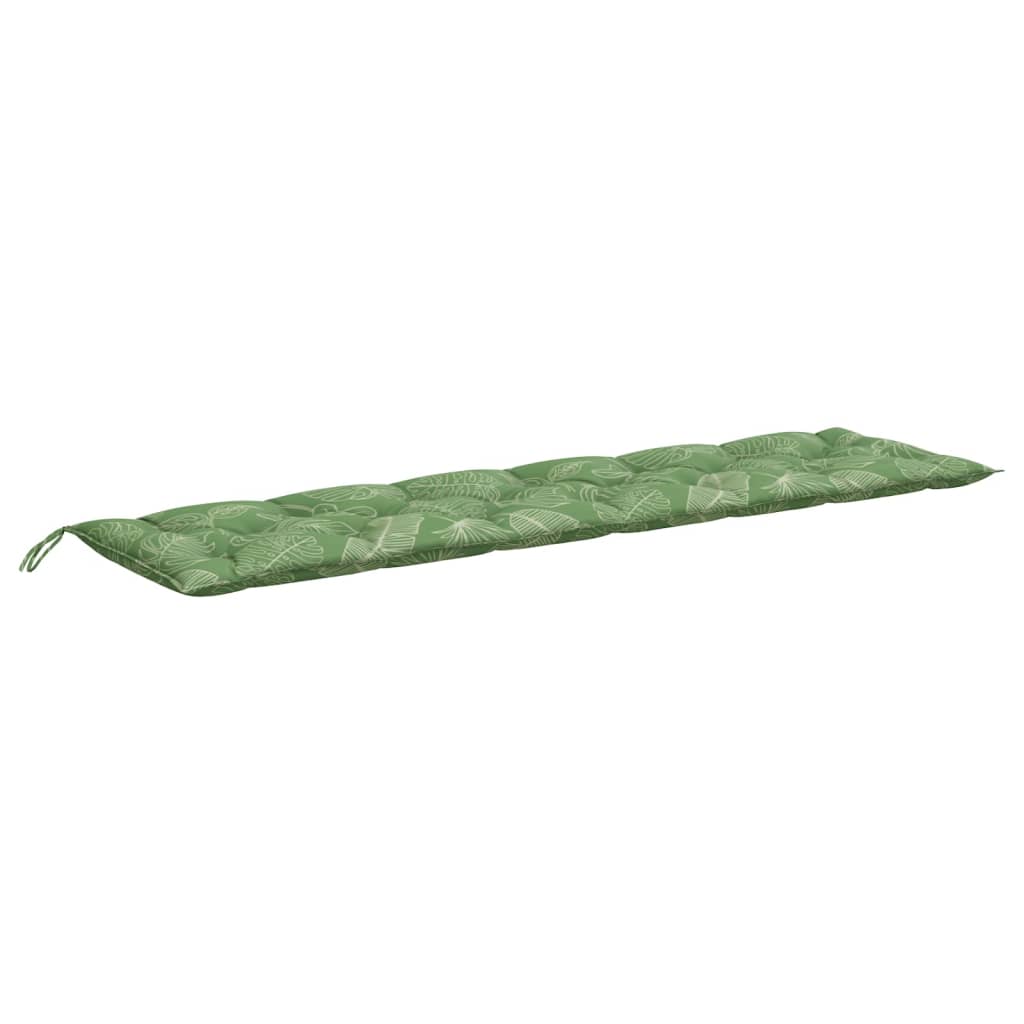 Cuscino Panca da Giardino Motivo a Foglie 200x50x7 cm Tessuto - homemem39