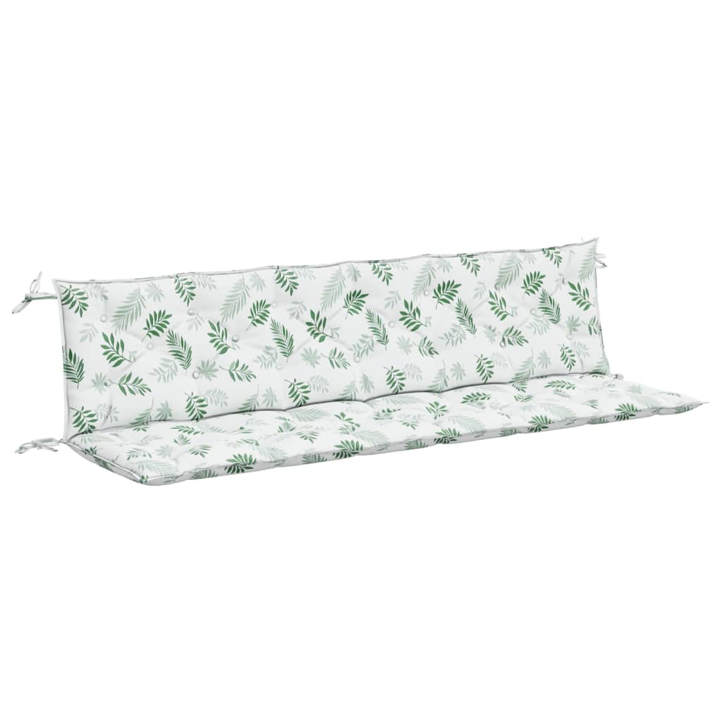 Cuscini Panca Giardino 2 pz Motivo a Foglie 200x50x7 cm Tessuto - homemem39