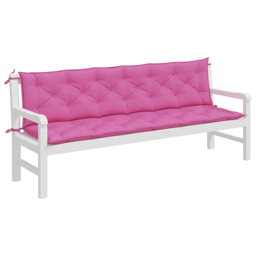 Cuscini per Panca da Giardino 2 pz Rosa 200x50x7 cm in Tessuto - homemem39