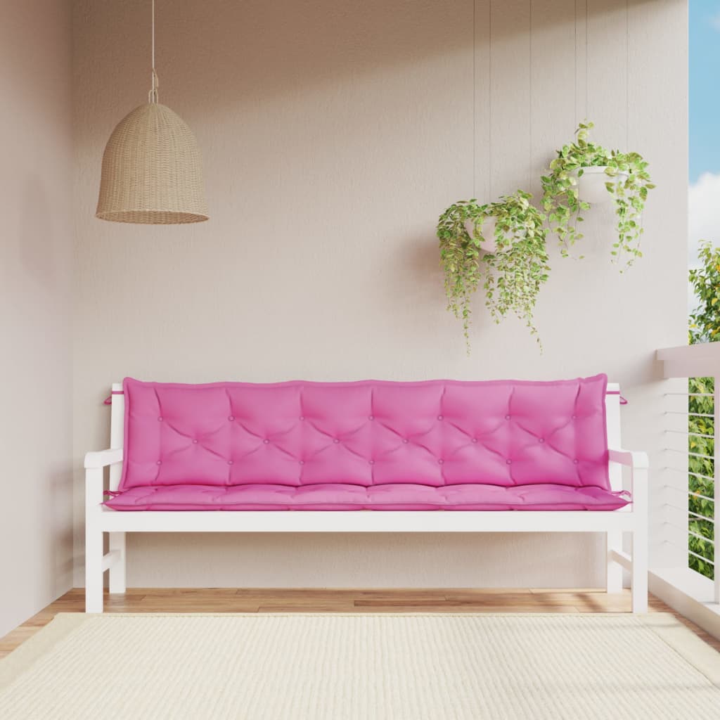 Cuscini per Panca da Giardino 2 pz Rosa 200x50x7 cm in Tessuto - homemem39