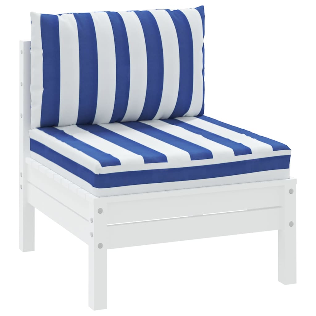 Cuscini per Pallet 2 pz Strisce Blu e Bianche Tessuto Oxford - homemem39