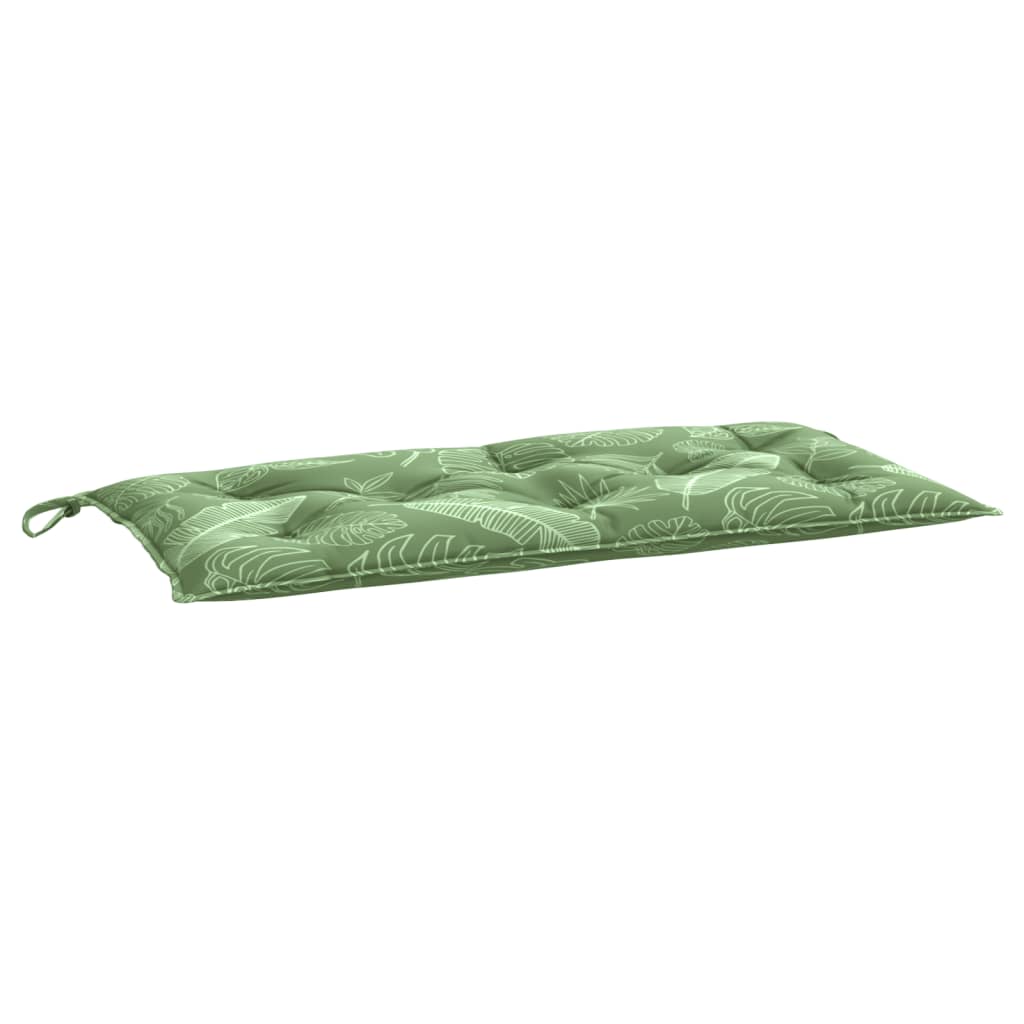 Cuscino Panca Giardino con Motivo a Foglie 110x50x7 cm Tessuto - homemem39