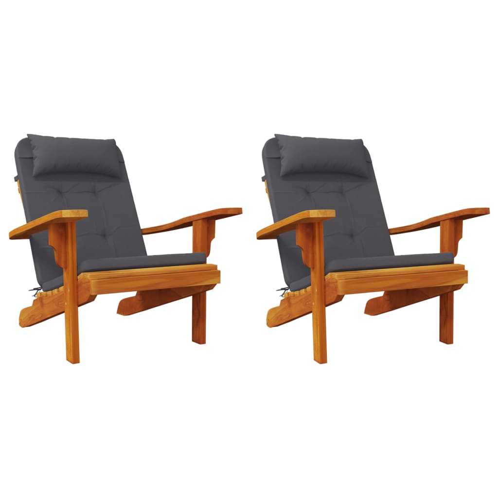 Cuscini per Sedia Adirondack 2 pz Antracite in Tessuto Oxford - homemem39