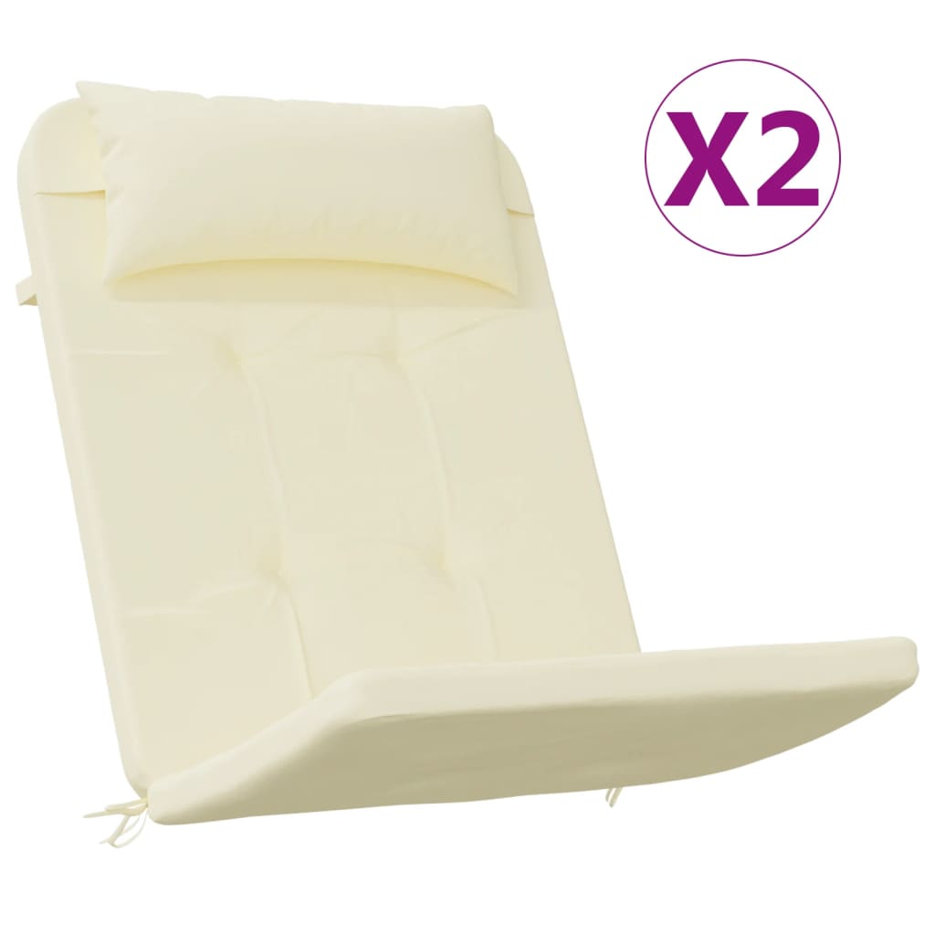 Cuscini per Sedia Adirondack 2 pz Crema in Tessuto Oxford - homemem39