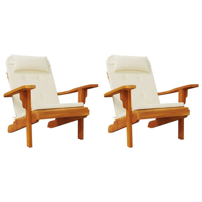 Cuscini per Sedia Adirondack 2 pz Crema in Tessuto Oxford - homemem39