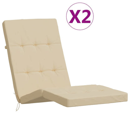 Cuscini per Sedia a Sdraio 2 pz Beige in Tessuto Oxford - homemem39