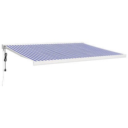 Tenda da Sole Retrattile Blu e Bianca 4x3 m Tessuto e Alluminio - homemem39