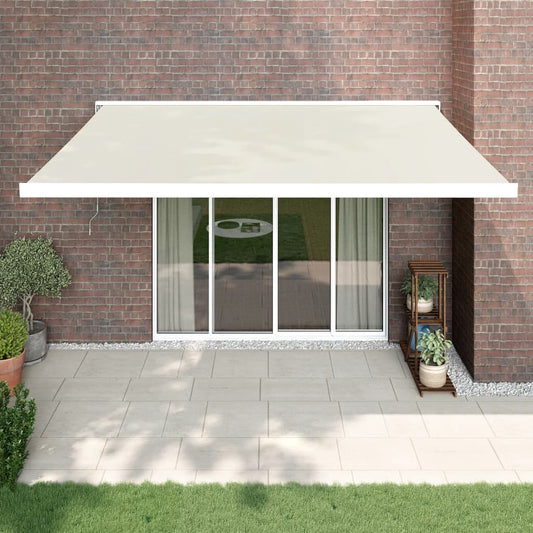 Tenda da Sole Retrattile Crema 4x3 m in Tessuto e Alluminio - homemem39