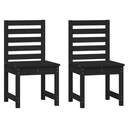 Set da Bistrot da Giardino 3 pz Nero in Legno Massello di Pino - homemem39