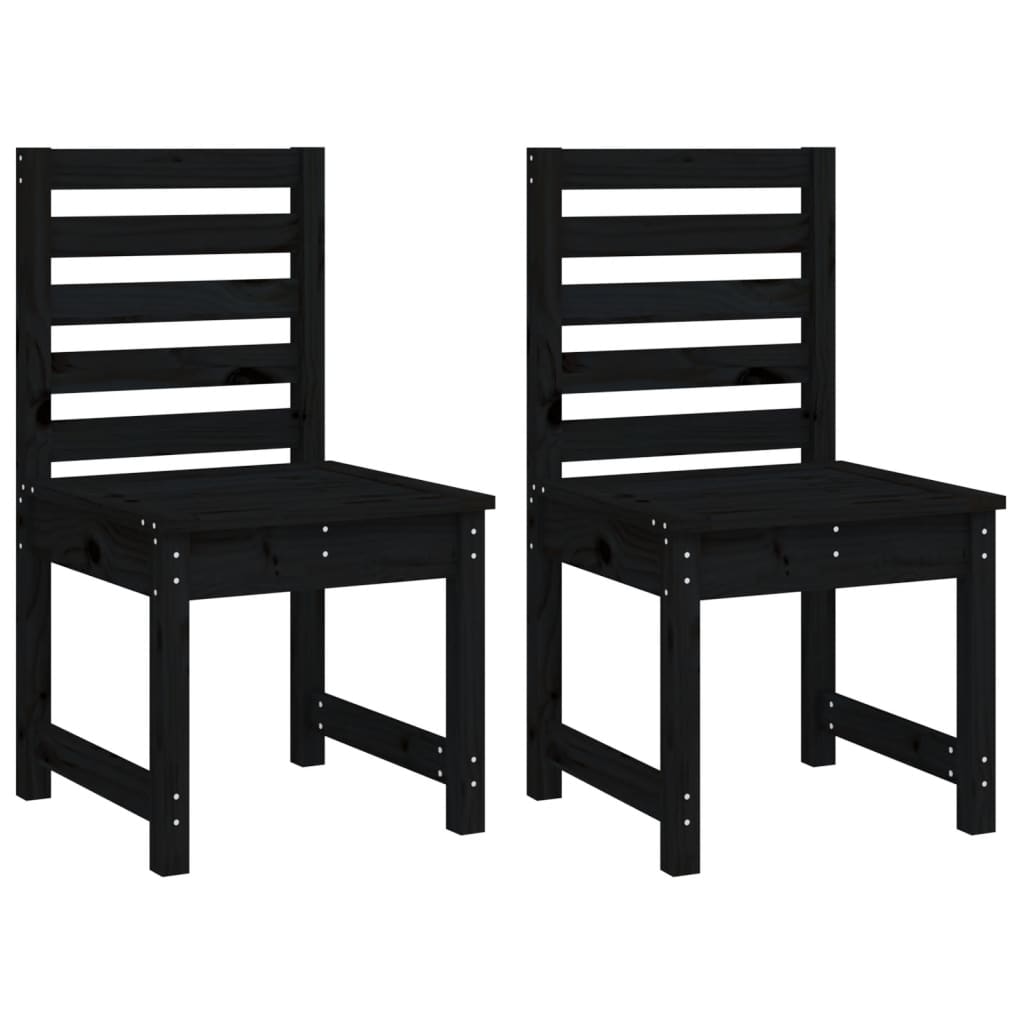 Set da Pranzo per Giardino 4pz Nero in Legno Massello di Pino - homemem39