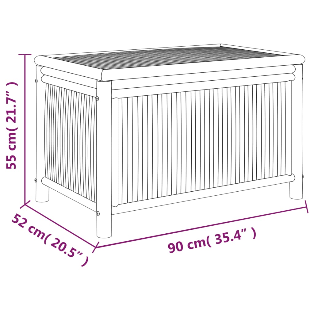 Contenitore Portaoggetti da Giardino 90x52x55 cm in Bambù - homemem39