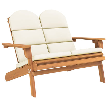 Panchina Giardino Adirondack Cuscini 126 cm Massello di Acacia - homemem39