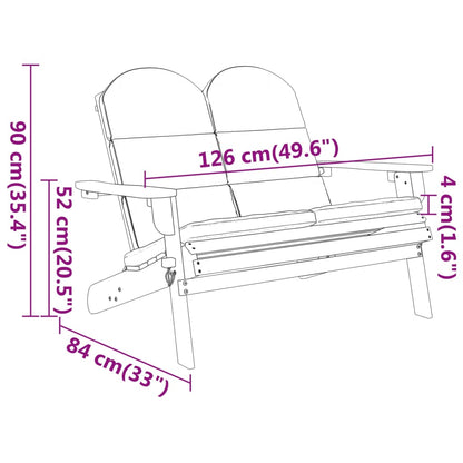 Panchina Giardino Adirondack Cuscini 126 cm Massello di Acacia - homemem39