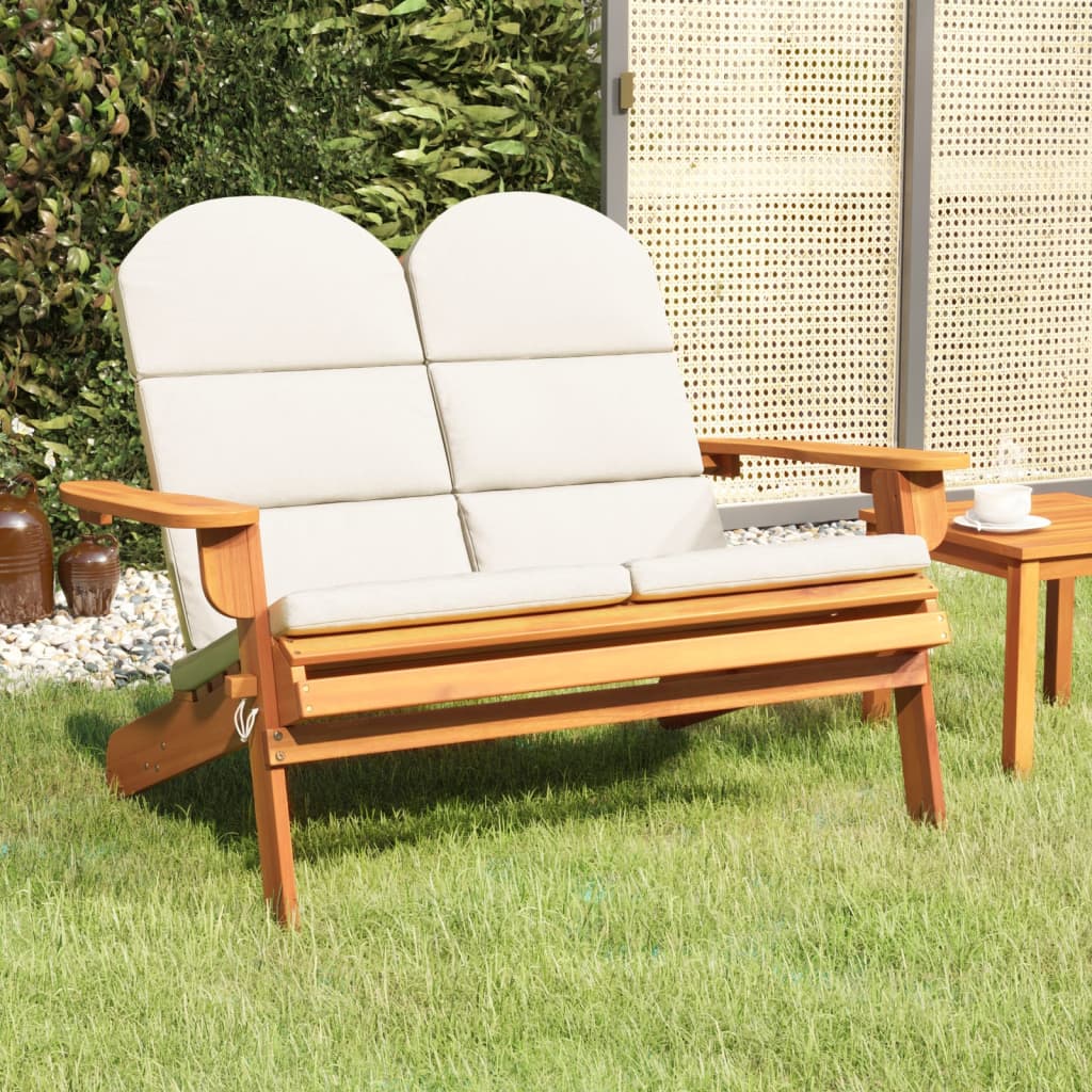 Panchina Giardino Adirondack Cuscini 126 cm Massello di Acacia - homemem39