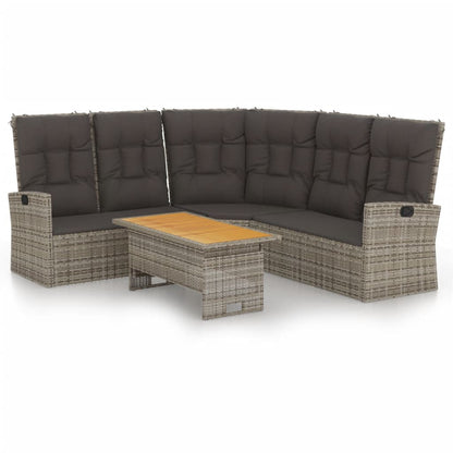 Set di Divani da Giardino 2 pz con Cuscini in Polyrattan Grigio - homemem39