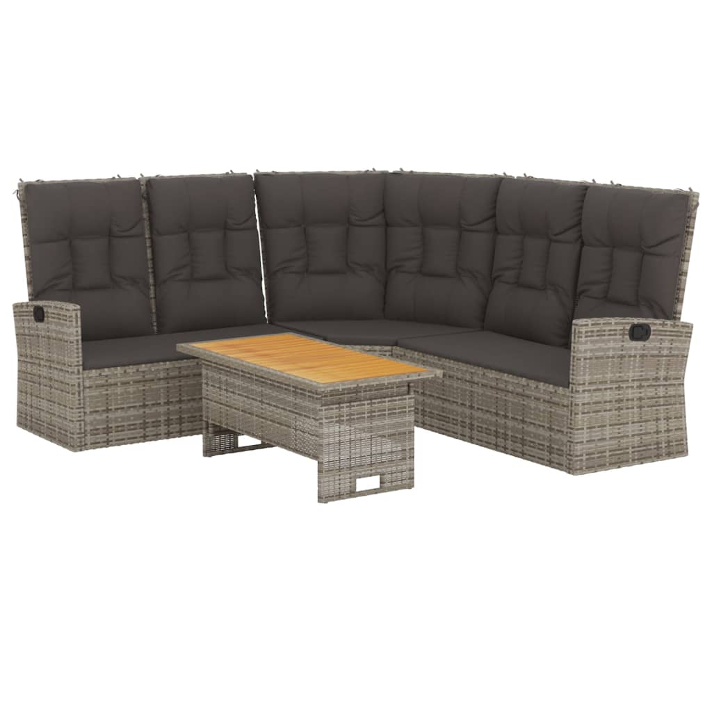 Set di Divani da Giardino 2 pz con Cuscini in Polyrattan Grigio - homemem39