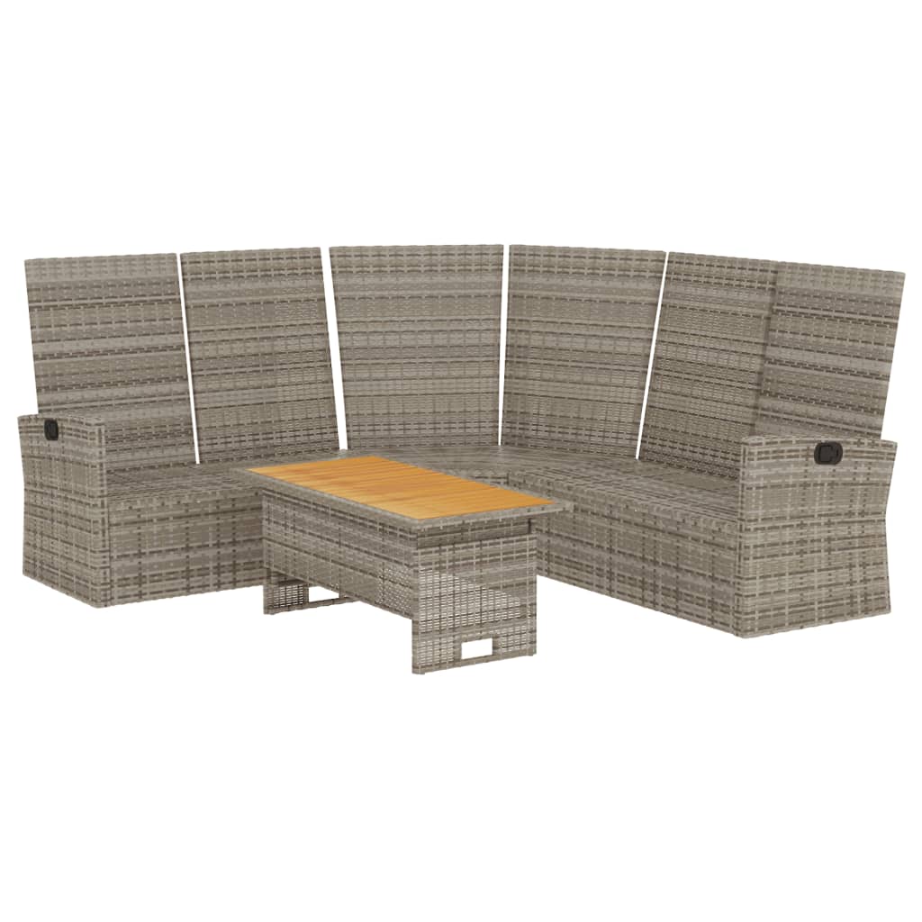 Set di Divani da Giardino 2 pz con Cuscini in Polyrattan Grigio - homemem39