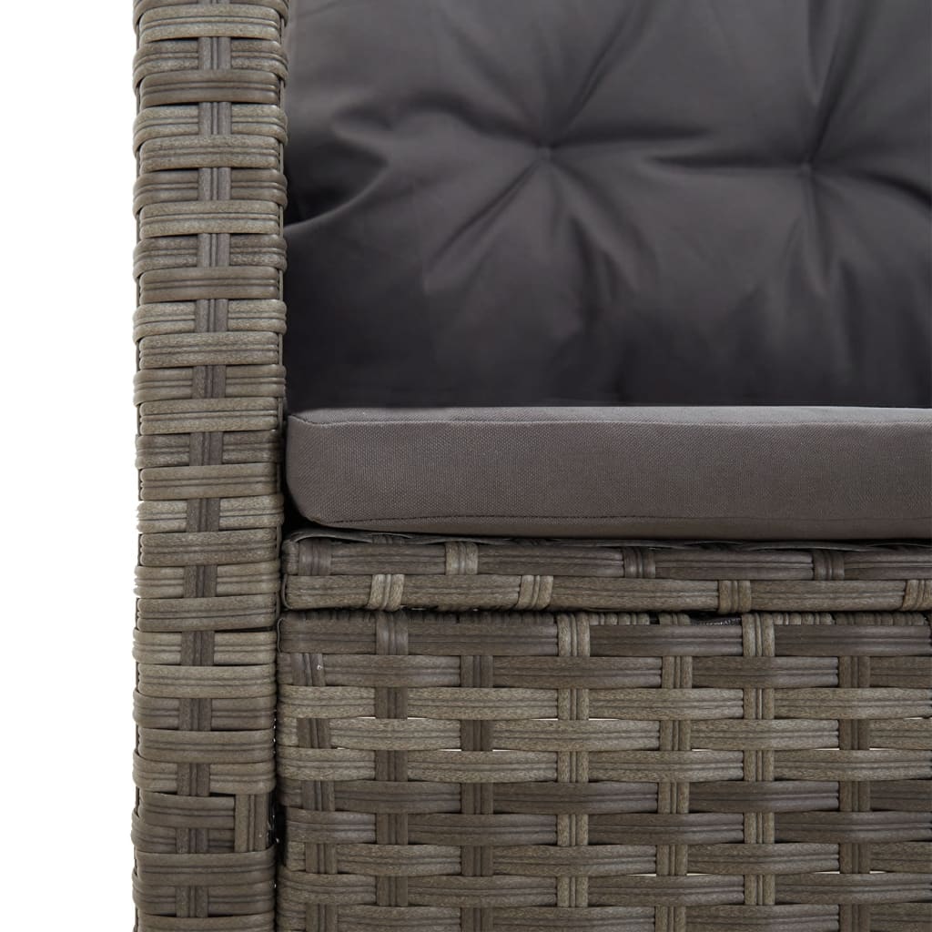 Set di Divani da Giardino 2 pz con Cuscini in Polyrattan Grigio - homemem39