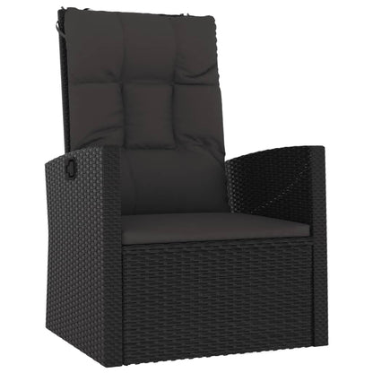 Set Divani da Giardino 3 pz con Cuscini Nero in Polyrattan - homemem39