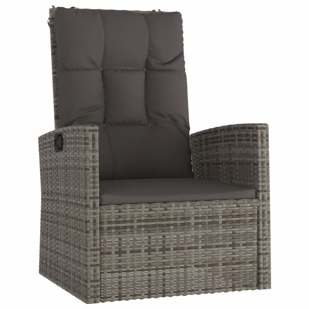 Set Divani da Giardino 3 pz con Cuscini in Polyrattan Grigio - homemem39