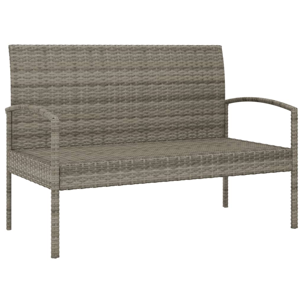 Panca da Giardino con Cuscino Grigia 105 cm in Polyrattan - homemem39