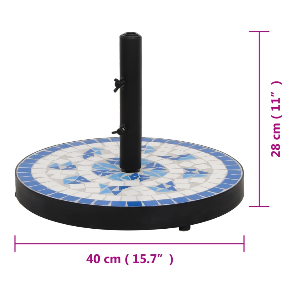 Base per Ombrellone Blu e Bianco Rotonda 12 kg - homemem39