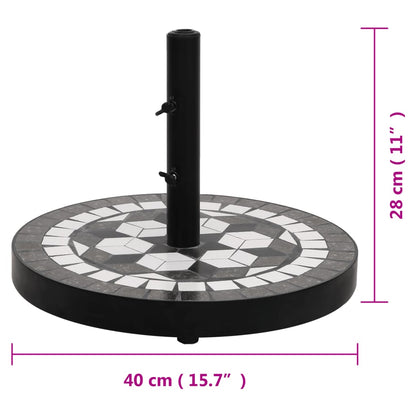 Base per Ombrellone Nero e Bianco Rotonda 12 kg - homemem39