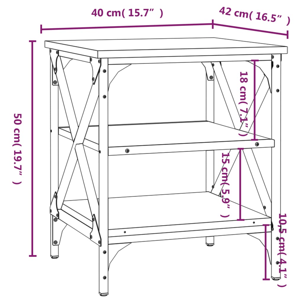 Tavolini 2 pz Grigio Sonoma 40x42x50 cm in Legno Multistrato - homemem39