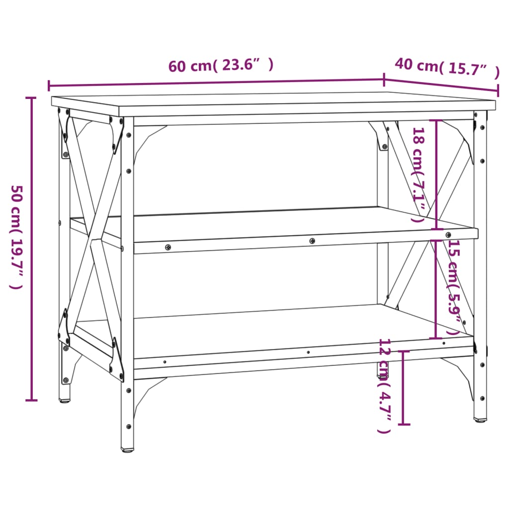 Mobile Porta TV Nero 60x40x50 cm in Legno Multistrato - homemem39