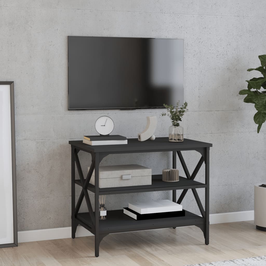 Mobile Porta TV Nero 60x40x50 cm in Legno Multistrato - homemem39