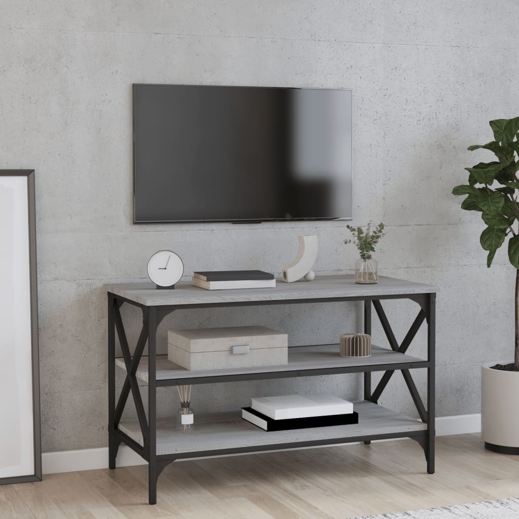 Mobile Porta TV Grigio Sonoma 80x40x50 cm in Legno Multistrato - homemem39