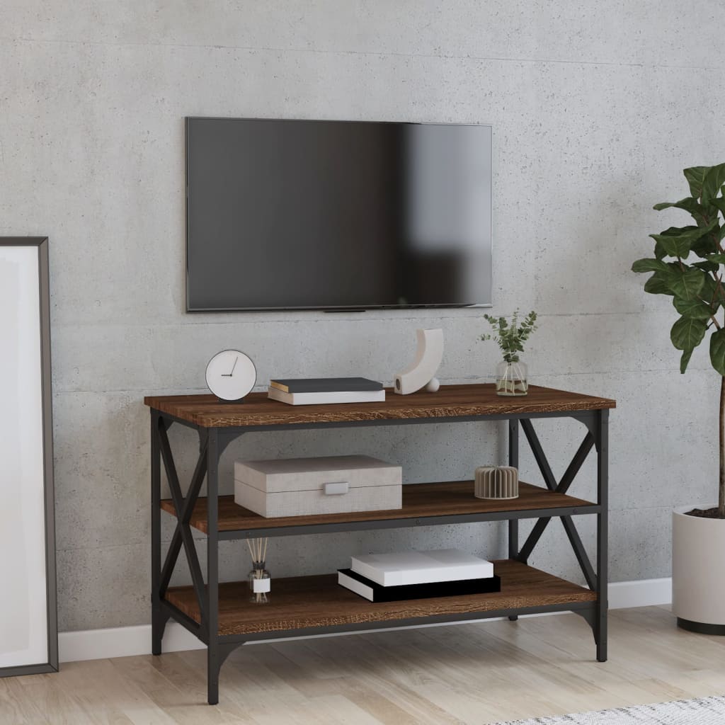 Mobile Porta TV Rovere Marrone 80x40x50 cm in Legno Multistrato - homemem39