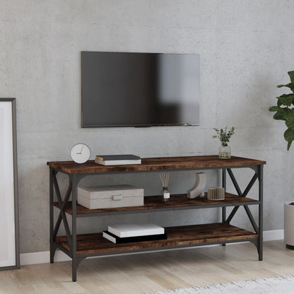 Mobile TV Rovere Fumo 100x40x50 cm in Legno Multistrato - homemem39