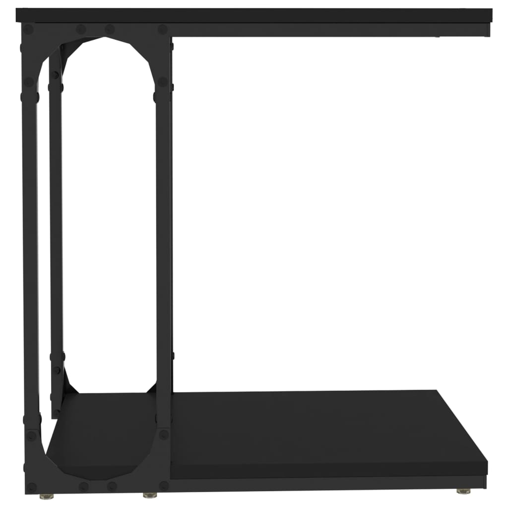 Tavolino Nero 50x35x52 cm in Legno Multistrato - homemem39