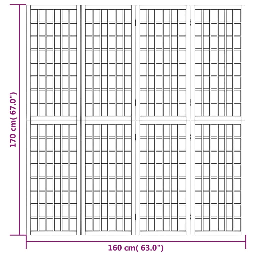 Divisorio Pieghevole 4 Pannelli Stile Giapponese 160x170 cm - homemem39