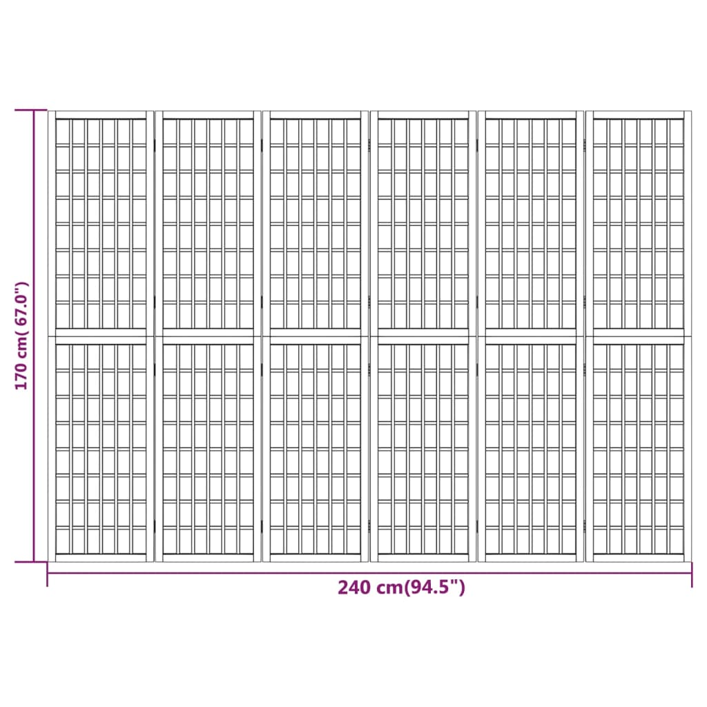 Divisorio Pieghevole 6 Pannelli Stile Giapponese 240x170 cm - homemem39