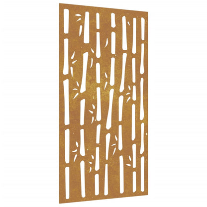 Decorazione Muro da Giardino 105x55 cm Bambù in Acciaio Corten - homemem39