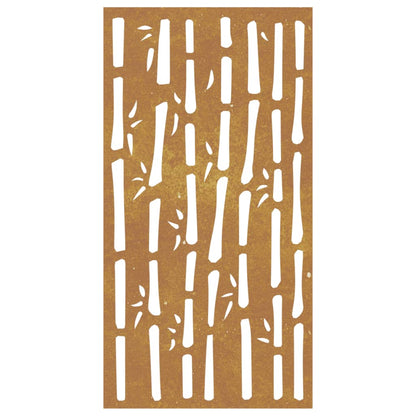 Decorazione Muro da Giardino 105x55 cm Bambù in Acciaio Corten - homemem39