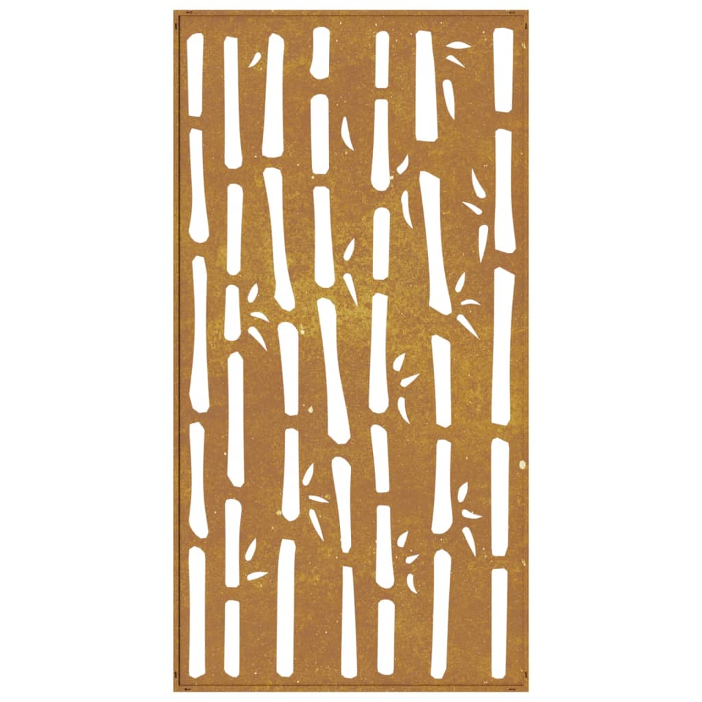 Decorazione Muro da Giardino 105x55 cm Bambù in Acciaio Corten - homemem39