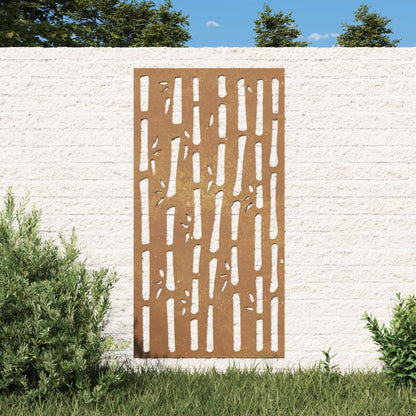 Decorazione Muro da Giardino 105x55 cm Bambù in Acciaio Corten - homemem39