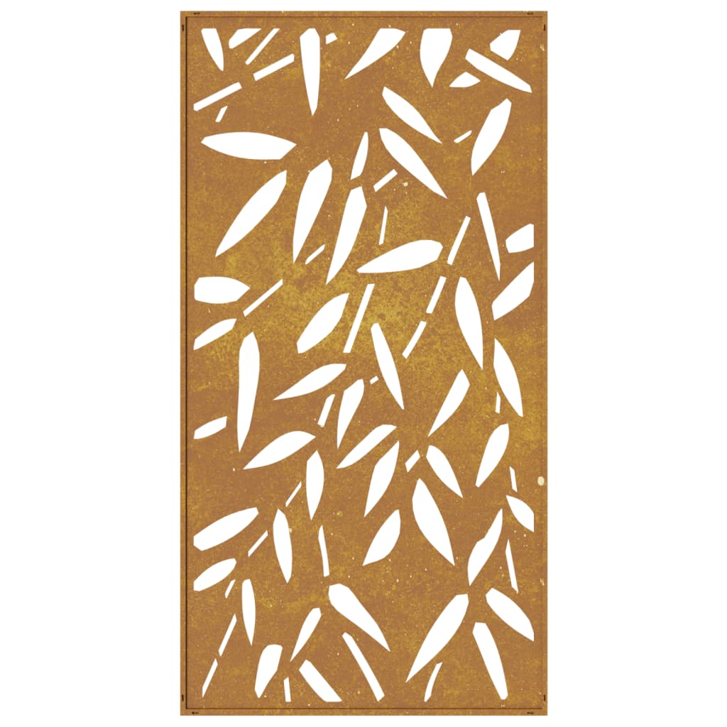 Decorazione Muro Giardino 105x55 cm Foglie Bambù Acciaio Corten - homemem39