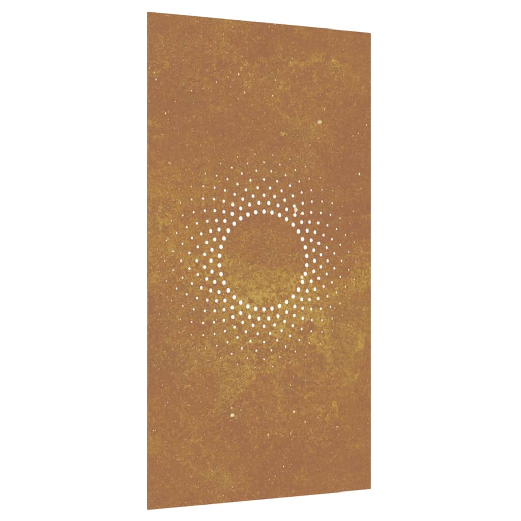 Decorazione Muro da Giardino 105x55 cm Sole in Acciaio Corten - homemem39