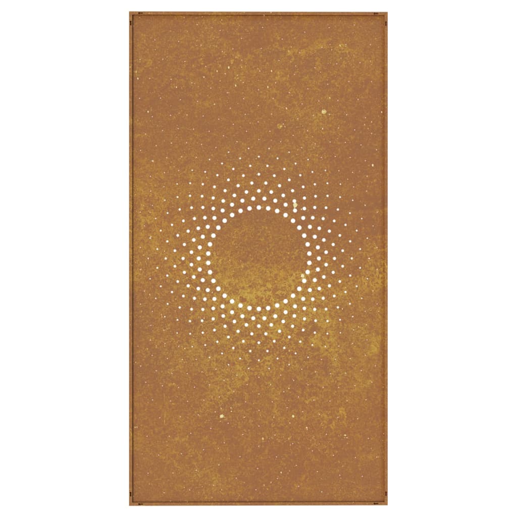 Decorazione Muro da Giardino 105x55 cm Sole in Acciaio Corten - homemem39