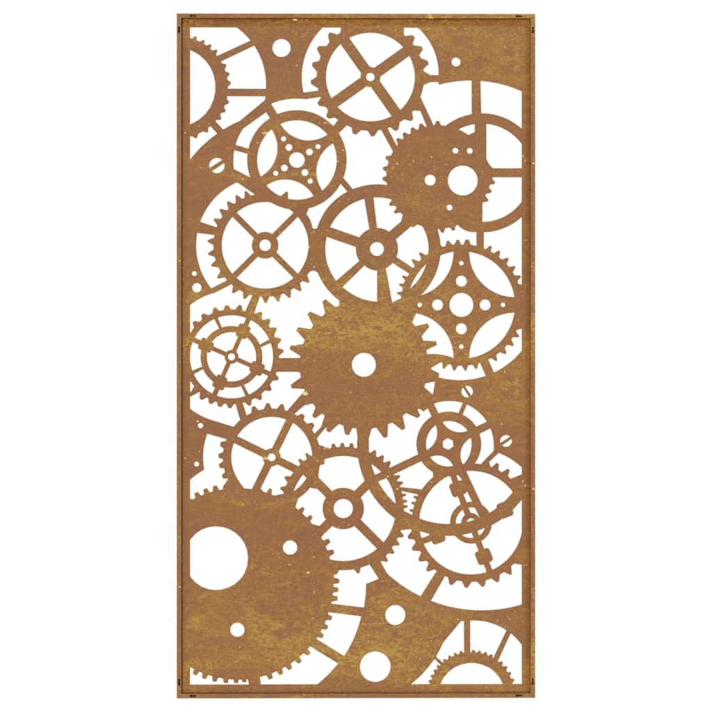 Decorazione Muro Giardino 105x55 cm Ingranaggio Acciaio Corten - homemem39