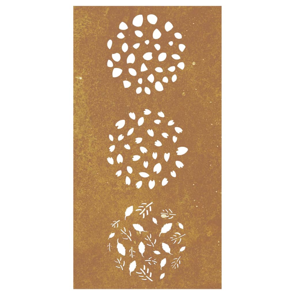 Decorazione Muro da Giardino 105x55 cm Foglia Acciaio Corten - homemem39