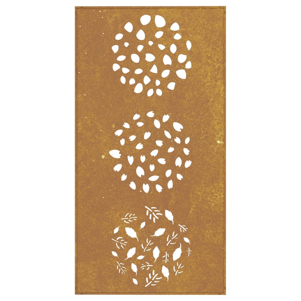 Decorazione Muro da Giardino 105x55 cm Foglia Acciaio Corten - homemem39