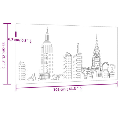 Decorazione Muro da Giardino 105x55cm Skyline in Acciaio Corten - homemem39